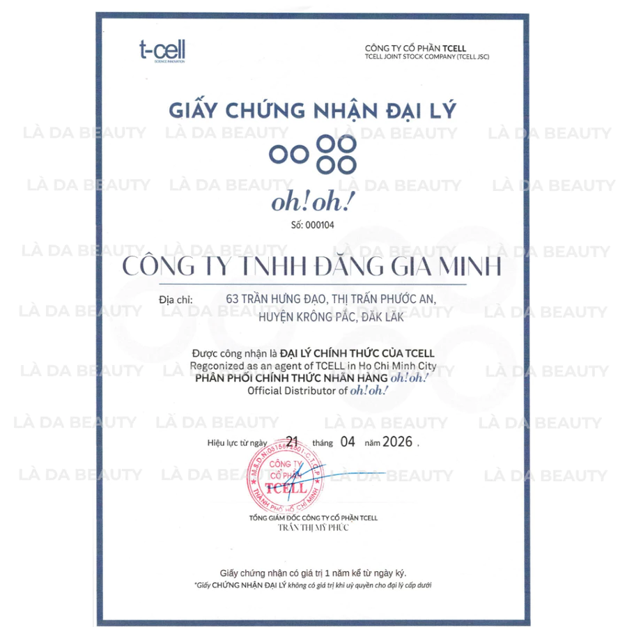 Giấy chứng nhận oh!oh!